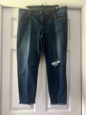 Kut from the Kloth Dark Blue Distressed Ankle Jeans